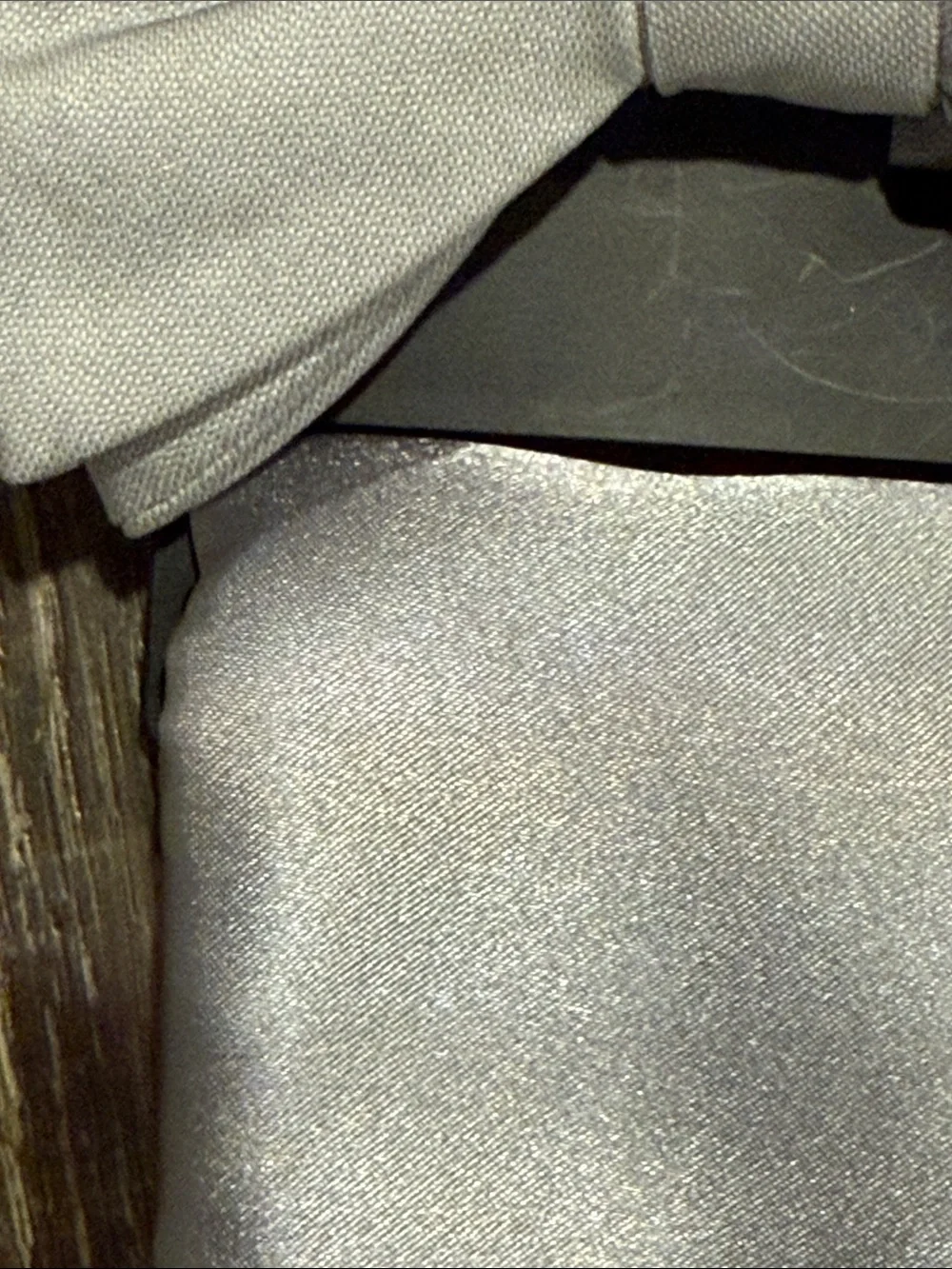 Alfani Light Silver Satin Bow Tie & Pocket Square Set